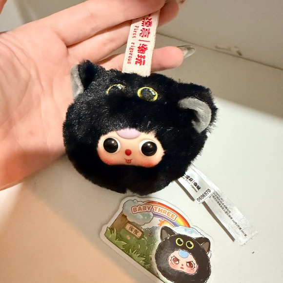 Baby Three Other - Baby Three Tiny Animal Plush Pendant Confirmed - Black Cat